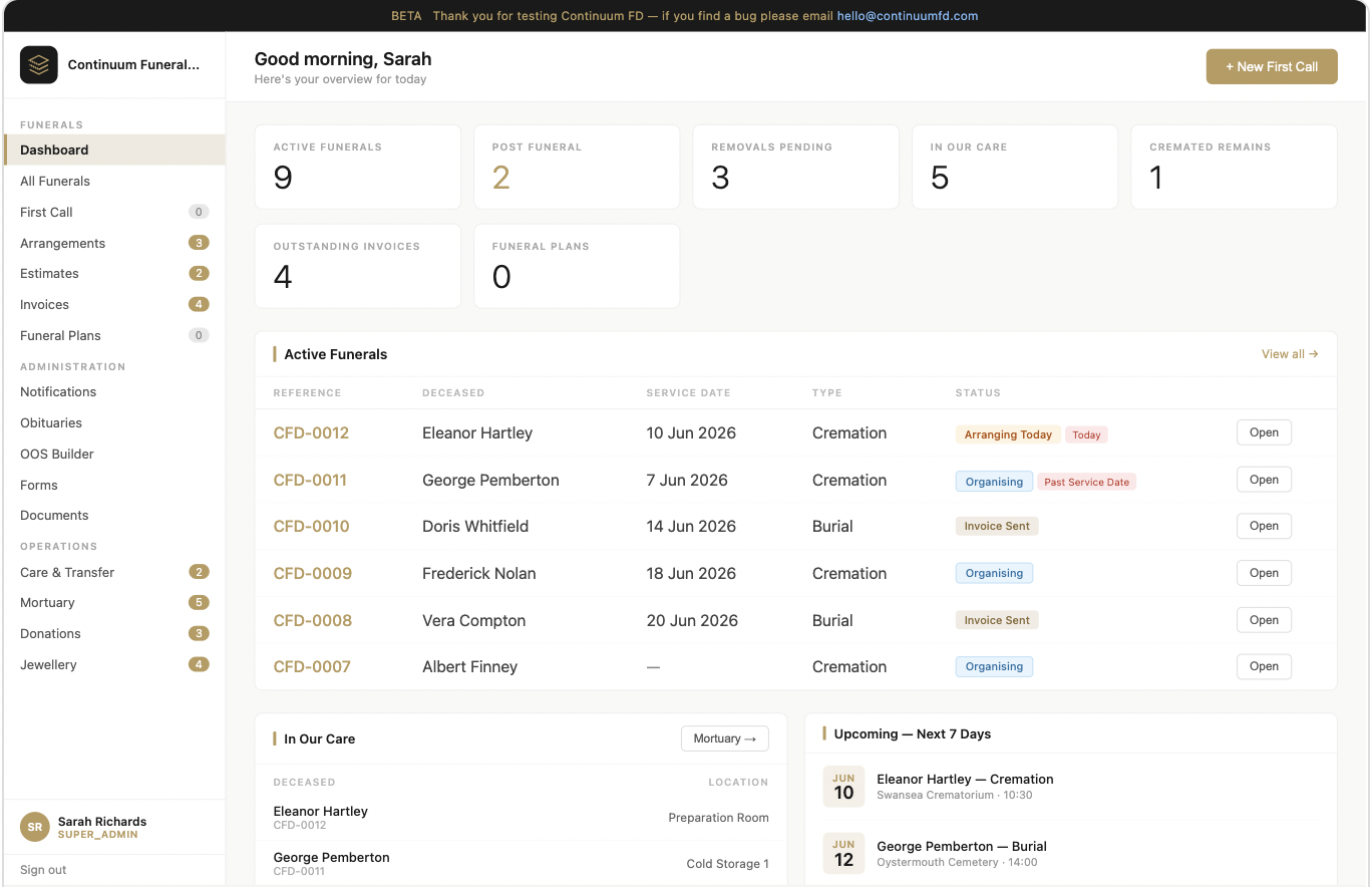 Continuum FD Dashboard